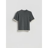 Reserved Majica kratkih rukava s mješavinom viskoze - tamnosivo | shoptok.hr