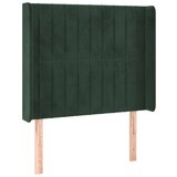 Maison Chic posteljno vzglavje - vzglavna omarica - nočna omarica z ušesi temno zeleno 93x16x118/128 cm žamet, (21709182) | Shoptok.si