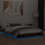  Okvir kreveta s LED svjetlima dimljena boja hrasta 120 x 200 cm | shoptok.hr