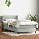 Box Spring krevet s madracem svijetlo sivi 80x220 cm samt Cijene