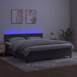  Krevet box spring s madracem LED tamnosivi 180x200 cm baršun | shoptok.hr