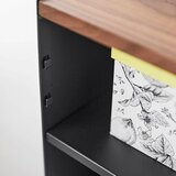 YAMAZAKI Črn kovinski regal na koleščkih 60x59x35 cm Tower – | Shoptok.si