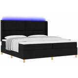  Krevet s opruga kutije s LED trakama Crna 200 x 200 cm tkanina | shoptok.hr