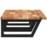  Zidna polica za umivaonik od čelika i masivnog bagremovog drva Smeđa 160 x 50 x 2 cm | Shoptok.si