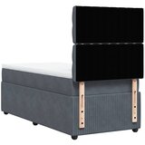 Box spring krevet s madracem tamnosivi 100x200 cm baršunasti | shoptok.hr