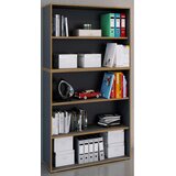 P & B PISARNIŠKI REGAL 100/183/33 cm antracit, medeni hrast | Shoptok.si