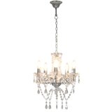 Luster s kristalnim perlama srebrni okrugli 5 x E14 | Eponuda.ba