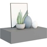 vidaXL Stenska polica s predalom siva 40x23,5x10 cm mediapan, (20620693) | Shoptok.si