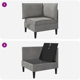 SOFA s pohranom Svjetlosiva Baršun | shoptok.hr