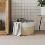  Košara za pohranu bež-bijela Ø 40 x 25 cm od pamuka | shoptok.hr
