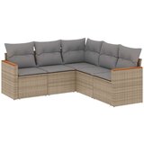  5-dijelni set vrtnih sofa s jastucima bež od poliratana | shoptok.hr