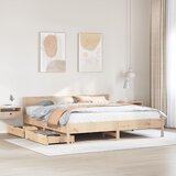 vidaXL Posteljni okvir brez vzmetnice 160x200 cm trdna borovina | Shoptok.si