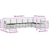  Set vanjskih sofa 8 kom. Prirodna Smeđa 306 x 187,5 x 73 cm | Shoptok.si