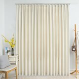 vidaXL Zatemnitvena zavesa z obešali žametna krem 290x245 cm, (20687162) Cene