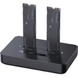 Gembird Postolje za dva M.2 SATA & NVME SSD drive docking station, black Type-C, DD2-U3M2 Cijene