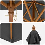  Vrtni suncobran Ø 270 x 248 cm Čvrsto drvo eukaliptusa Antracit | shoptok.hr