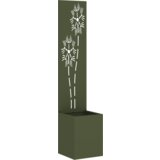 vidaXL Vrtni Sadič s Dekorativnom Pločom Srebrna 32 x 140 cm | shoptok.hr