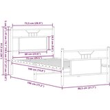 vidaXL Posteljni okvir brez vzmetnice hrast 75x190 cm inženirski les | Shoptok.si