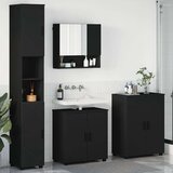 vidaXL Set namještaja za kupaonicu Zidne 4 pcs Crna 61 x 35 x 64 cm Cijene