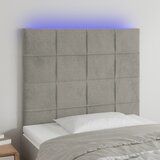  LED uzglavlje svjetlosivo 100x5x118/128 cm baršunasto | shoptok.hr