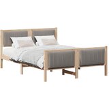  Okvir kreveta Smeđa i taupe 135 x 190 cm Masivna borovina | shoptok.hr