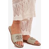Boto Flat Women's Sandals With Decorative Detail Green Nenitta | shoptok.hr