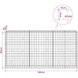  Gabion s žicom debljine 5 mm i mrežom 10x10 cm 300x50x150 cm | shoptok.hr