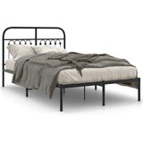 vidaXL Kovinski posteljni okvir z vzglavjem črn 120x190 cm | Shoptok.si