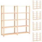 vidaXL stalci za pohranu 5 razina 5 kom 170x38x170 cm borovina 500 kg Cijene