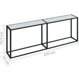 vidaXL Konzolni stol boja bijeli mramor 220x35x75 5 cm kaljeno staklo | shoptok.hr
