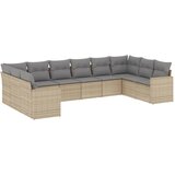  10-dijelni set vrtnih sofa s jastucima bež od poliratana 66 x 62 x 69 cm | Shoptok.si