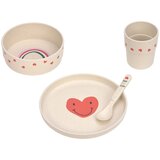 Lässig komplet za jelo PP/celuloza happy rascals heart lavender | shoptok.hr