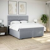  Krevet s oprugama i madracem svjetlosivi 200 x 200cm od tkanine | shoptok.hr