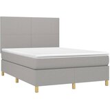  Krevet box spring s madracem svjetlosivi 140x200 cm od tkanine | shoptok.hr