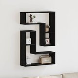  Polica na zidu s policom Zidne 2 pcs Crni hrast 50 x 15 x 85 cm | shoptok.hr