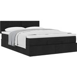 vidaXL Otomanski posteljni okvir z vzmetnico črn 140x200 cm blago | Shoptok.si