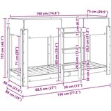  Postelja na vzkraj za otroke Dimljeni oreh 75 x 190 cm, (5000142090) | Shoptok.si