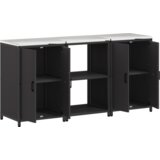 vidaXL Kuhinjski set za shranjevanje 3 pcs Črna 180 x 50 x 92 cm | Shoptok.si