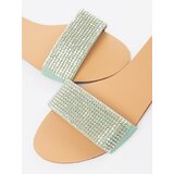 Shelvt Green flip-flops in rhinestones | shoptok.hr
