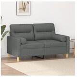 vidaXL Kavč dvosed z blazinami temno siv 120 cm blago Cene