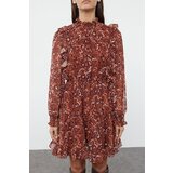 Trendyol Camel Floral Woven Winter Dress | Eponuda.ba