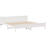 Okvir kreveta bez madraca bijeli 200x200 cm od masivne borovine | shoptok.hr