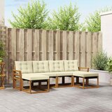  Set vanjskih sofa 6 kom. Prirodna i krem Smeđa 253 x 122,5 x 73 cm | shoptok.hr