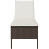 Ležaljka za sunčanje s jastukom smeđa 55x200x44 cm poli ratan | shoptok.hr