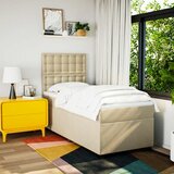  Krevet s oprugama i madracem krem 90 x 190 cm od tkanine | shoptok.hr