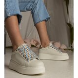 D/CEO marka niezdefiniowana Beige women's sneakers with chunky lacing Kessa | Shoptok.si