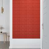  Zidna uzglavlja 12 pcs Crvena 30 x 15 cm Lažna koža | shoptok.hr