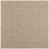  Rug "ZIZUR" Bež 120x120 cm Juta videz Notranje in zunanje | Shoptok.si