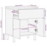  Nočna omarica s predalom Bela 50 x 33 x 60 cm Masiven les manga, (5000107234) | Shoptok.si