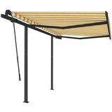  Tenda na ručno uvlačenje sa stupovima 3 5 x 2 5 m žuto-bijela | shoptok.hr